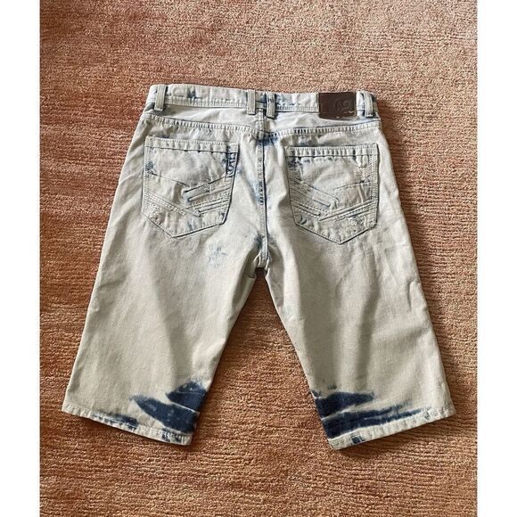 Attitude Gold AG Men’s Shorts Brooklyn Fit Blue Slim Distressed Size 36 - Picture 10 of 11
